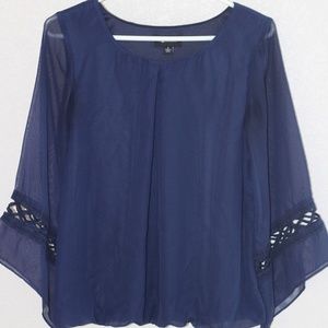 AB Studio Blouse with Bell Sleeves